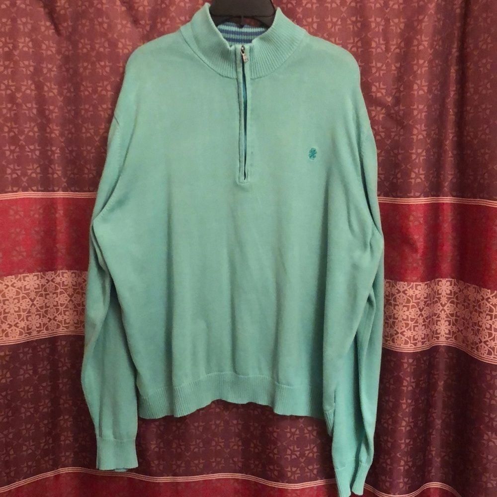 Izod Quarter Zip Sweater Green